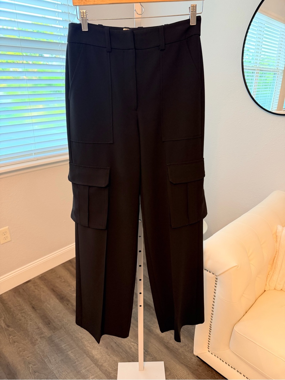 Veronica Beard Black Wide-Leg Cargo Pants